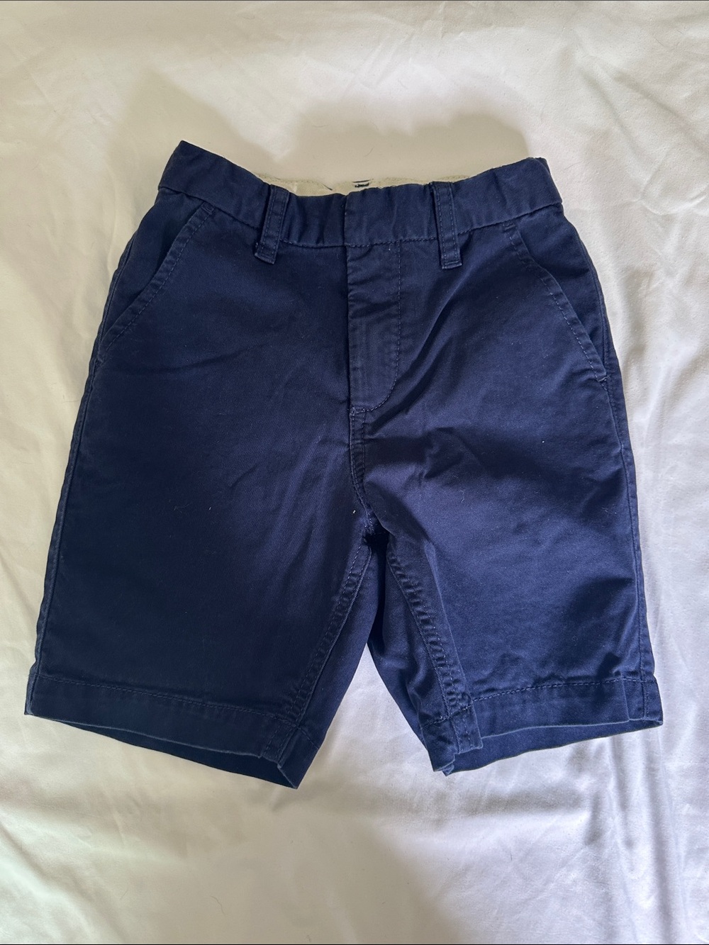 GAP Navy Flat-Front Cotton Blend Shorts